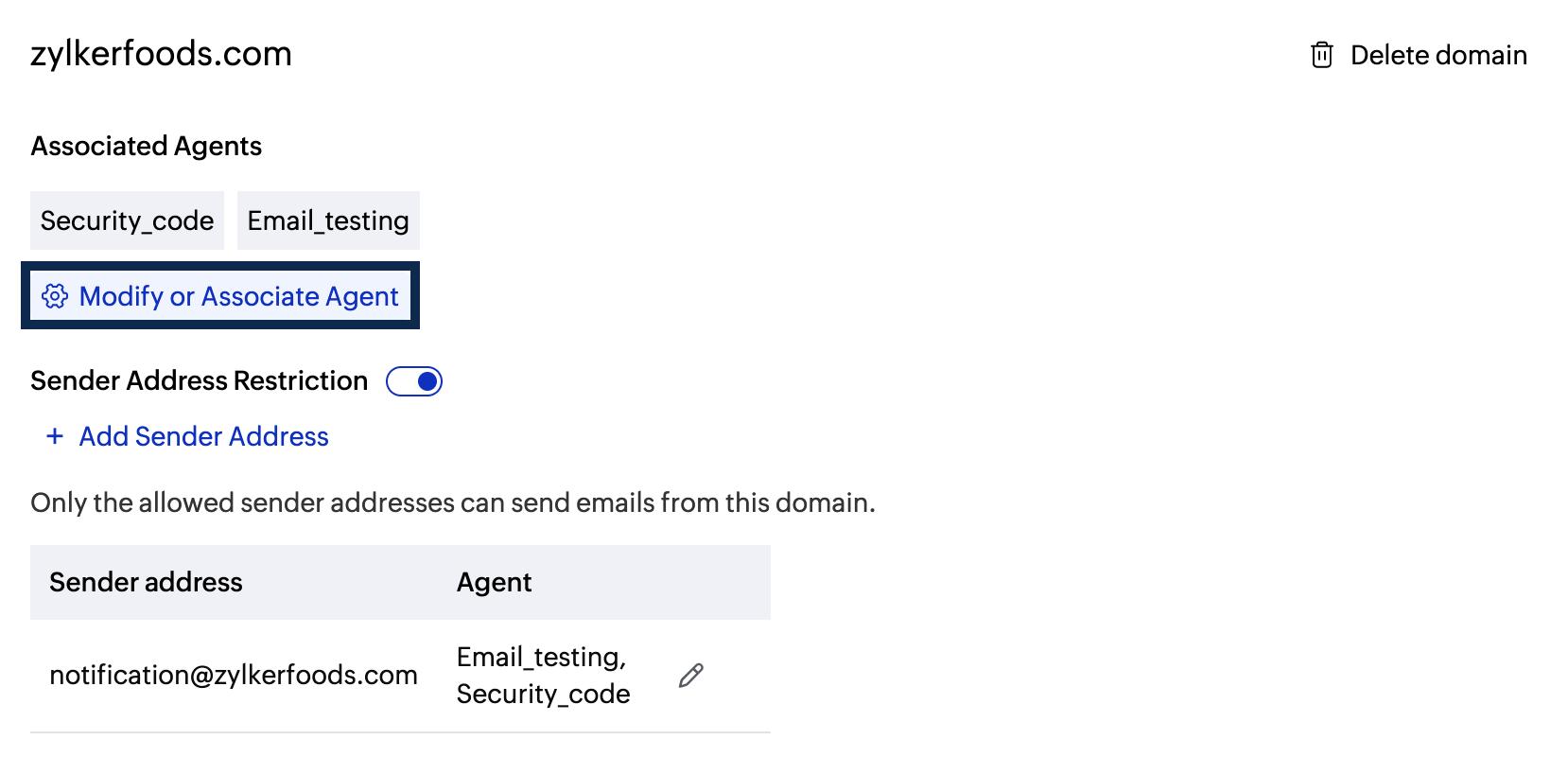 Associate or modify agent