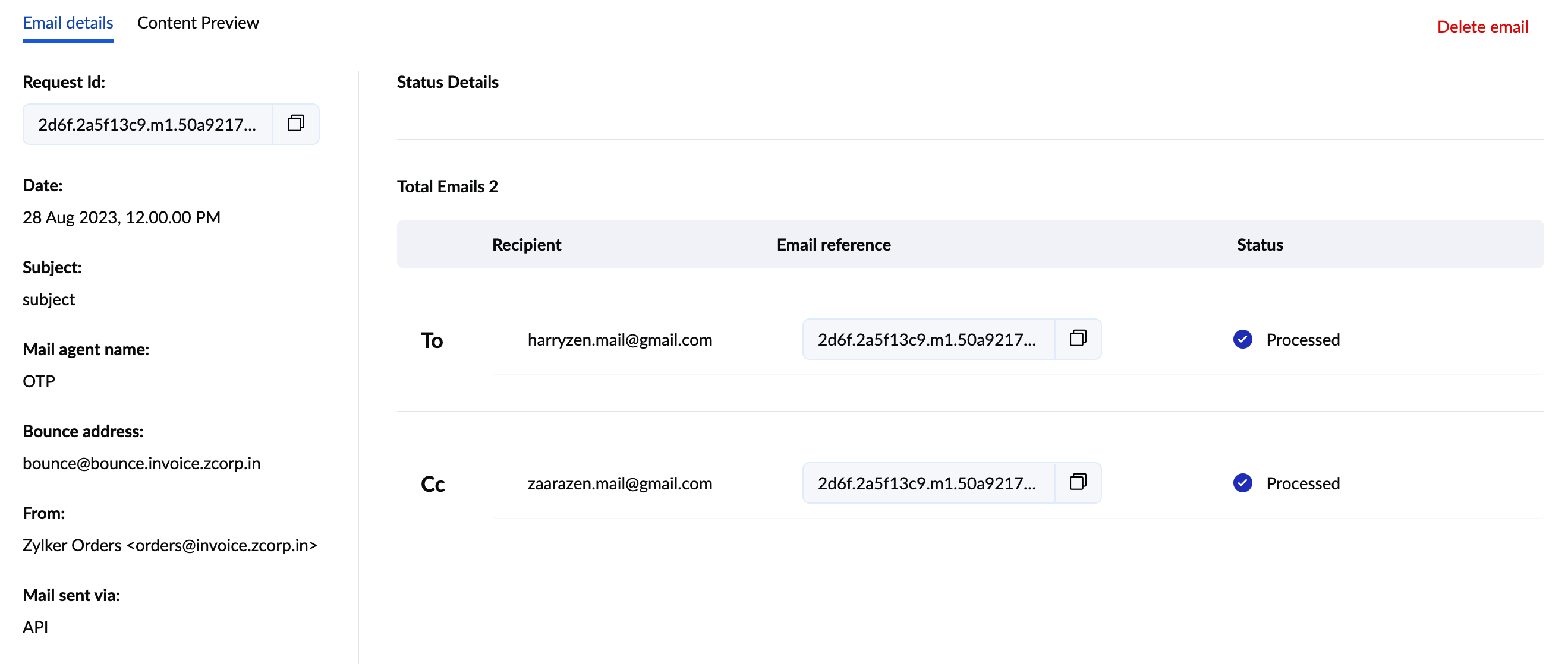 HAS BEEN PROCESSED OR IS PROCESSED IN AN EMAIL visual data 7