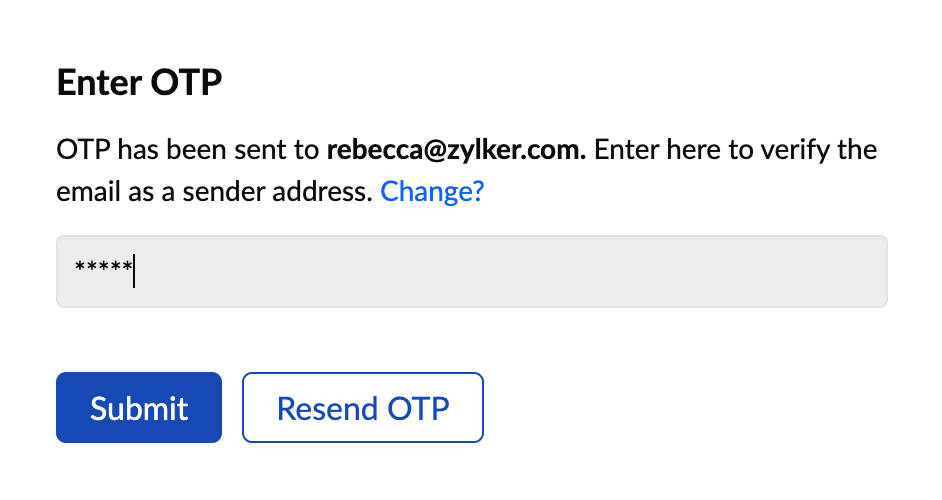 Sender Address ZeptoMail