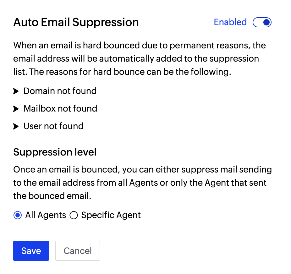 Auto suppression