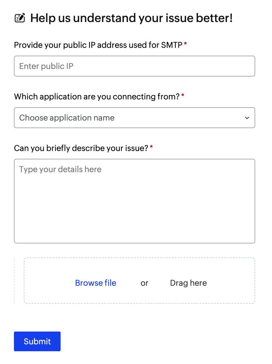 Screenshot of troubleshooting contact form - smtp