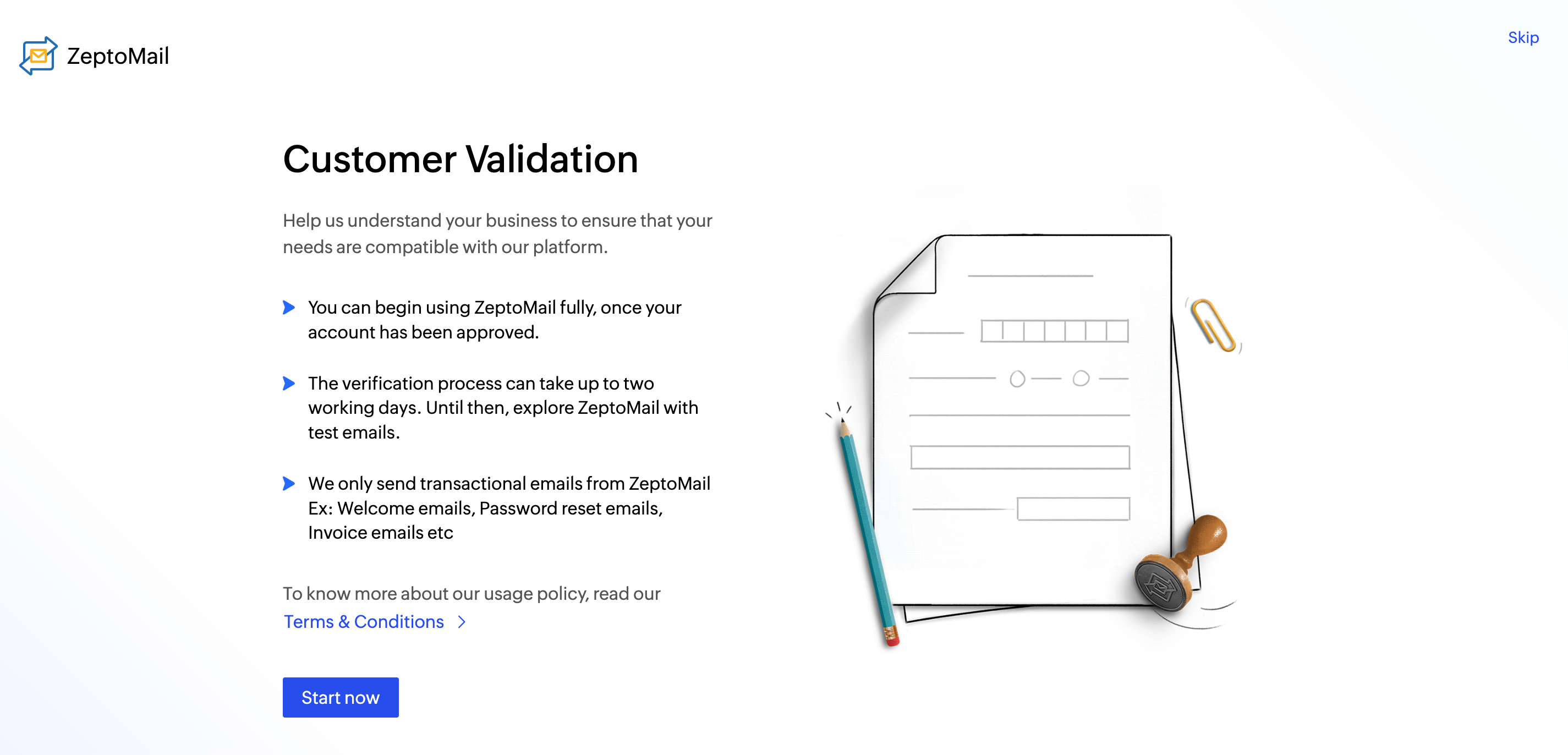 customer validation form
