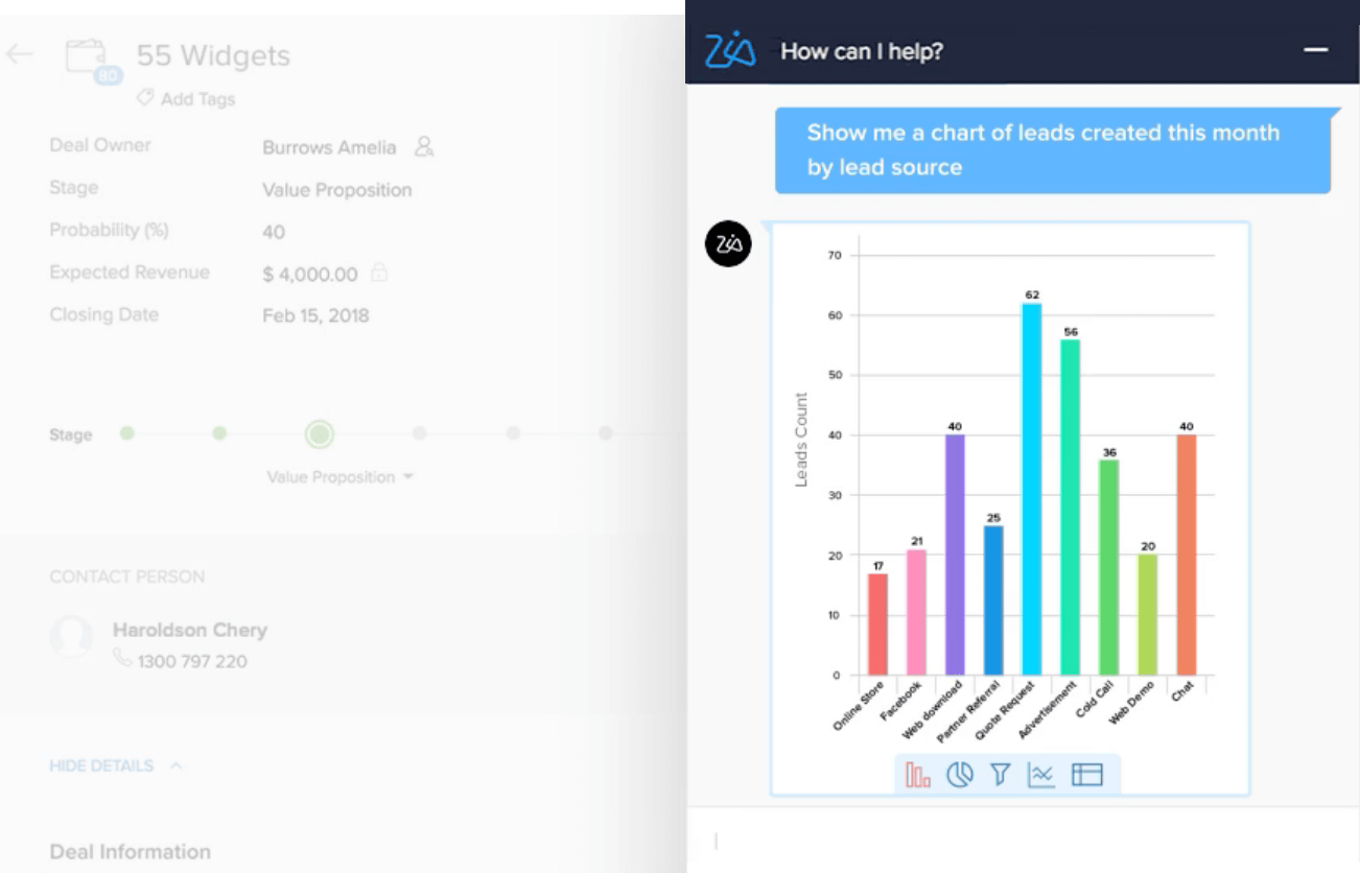 منح إدارة علاقات العملاء (CRM) مساعِدة للتحدث معها