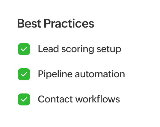Best practice recommendations